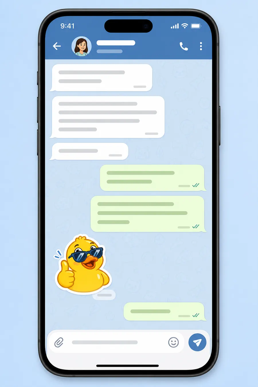 Telegram scheduled messages tip on mobile chat interface