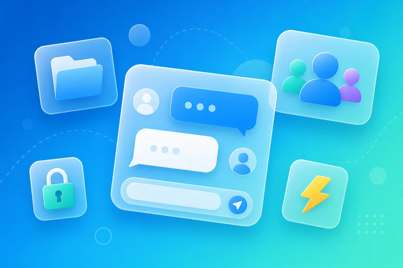 Telegram features overview showing cloud chats media sharing and multi-device messaging